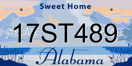17ST489 Alabama License Plate