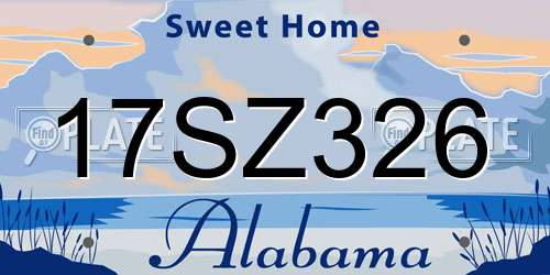 17SZ326 Alabama License Plate