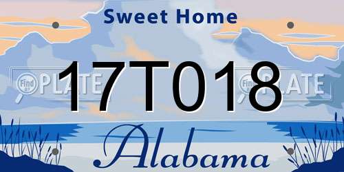 17T018 Alabama License Plate