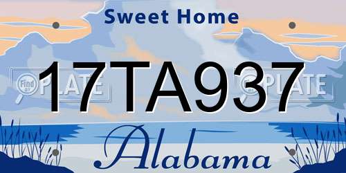 17TA937 Alabama License Plate
