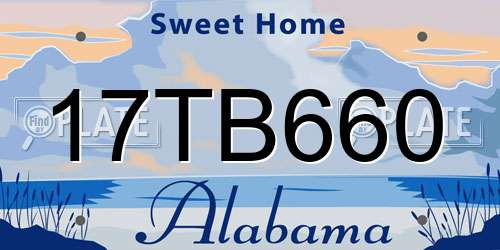 17TB660 Alabama License Plate