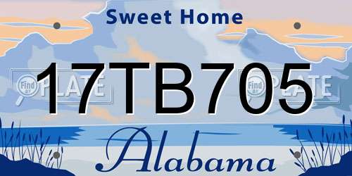 17TB705 Alabama License Plate