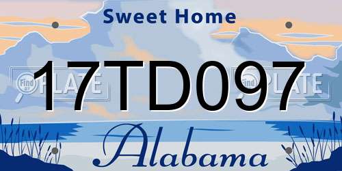 17TD097 Alabama License Plate