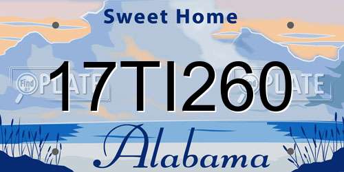 17TI260 Alabama License Plate