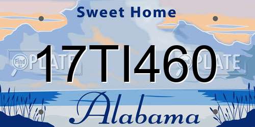17TI460 Alabama License Plate