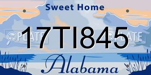 17TI845 Alabama License Plate