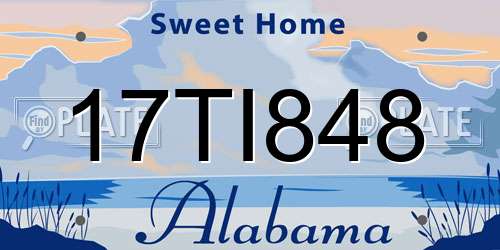 17TI848 Alabama License Plate
