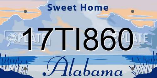 17TI860 Alabama License Plate