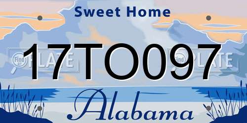 17TO097 Alabama License Plate