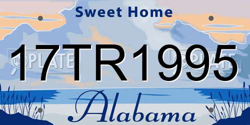 17TR1995 Alabama License Plate