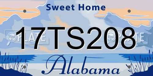 17TS208 Alabama License Plate