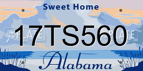 17TS560 Alabama License Plate