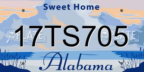 17TS705 Alabama License Plate