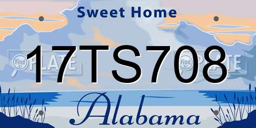 17TS708 Alabama License Plate