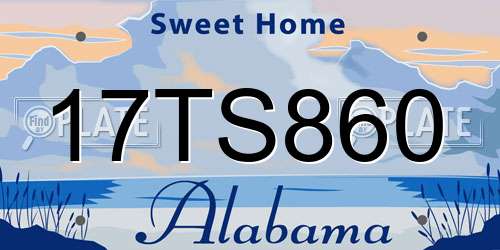 17TS860 Alabama License Plate