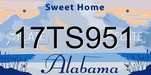 17TS951 Alabama License Plate