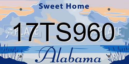 17TS960 Alabama License Plate