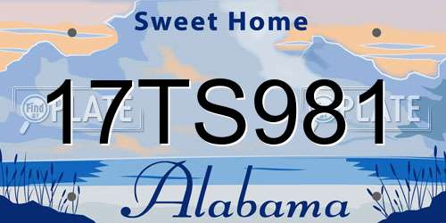 17TS981 Alabama License Plate