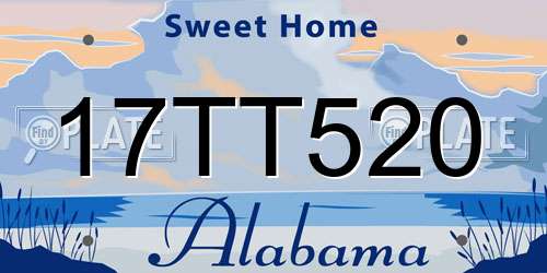 17TT520 Alabama License Plate