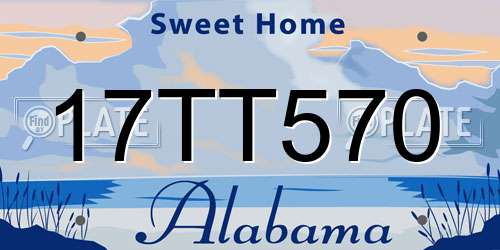 17TT570 Alabama License Plate
