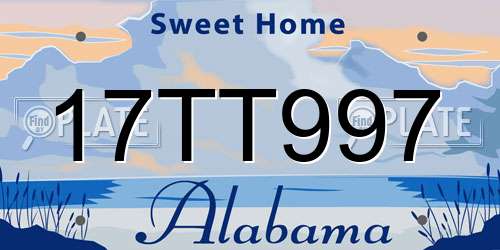 17TT997 Alabama License Plate