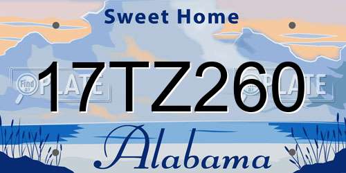 17TZ260 Alabama License Plate