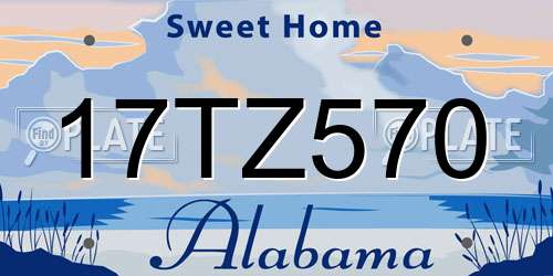 17TZ570 Alabama License Plate