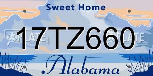 17TZ660 Alabama License Plate