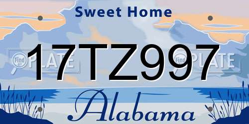 17TZ997 Alabama License Plate