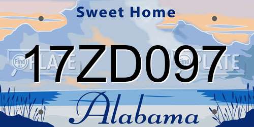 17ZD097 Alabama License Plate