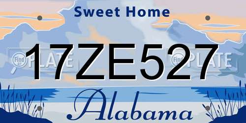 17ZE527 Alabama License Plate