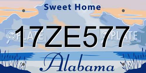 17ZE577 Alabama License Plate
