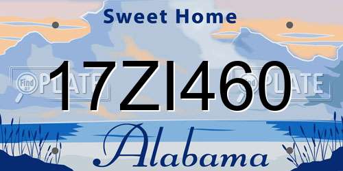 17ZI460 Alabama License Plate