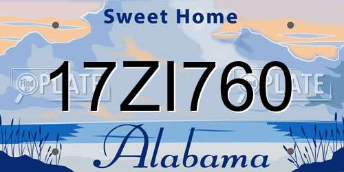 17ZI760 Alabama License Plate