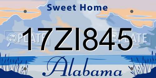17ZI845 Alabama License Plate