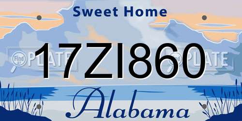 17ZI860 Alabama License Plate
