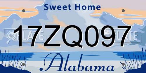 17ZQ097 Alabama License Plate