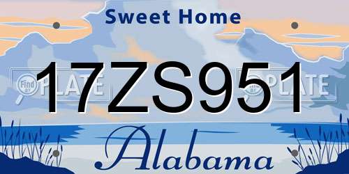 17ZS951 Alabama License Plate