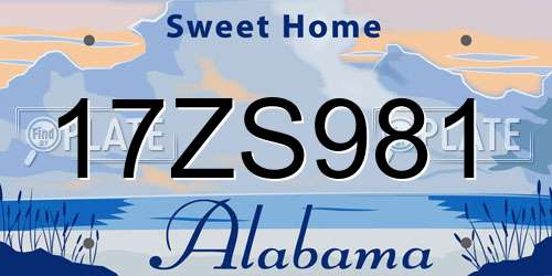 17ZS981 Alabama License Plate