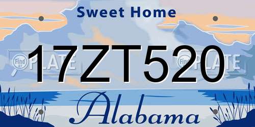 17ZT520 Alabama License Plate