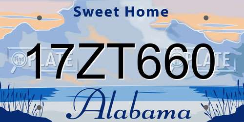 17ZT660 Alabama License Plate