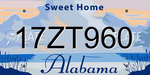17ZT960 Alabama License Plate