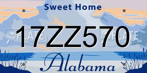 17ZZ570 Alabama License Plate