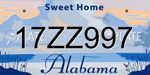 17ZZ997 Alabama License Plate