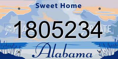 1805234 Alabama License Plate