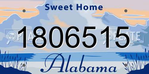 1806515 Alabama License Plate