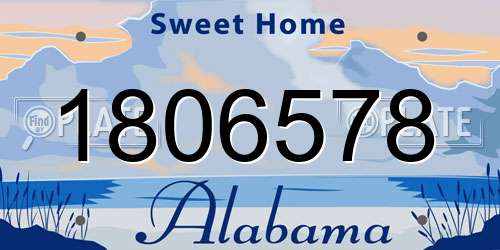1806578 Alabama License Plate