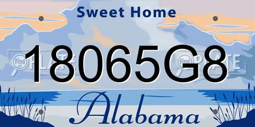 18065G8 Alabama License Plate