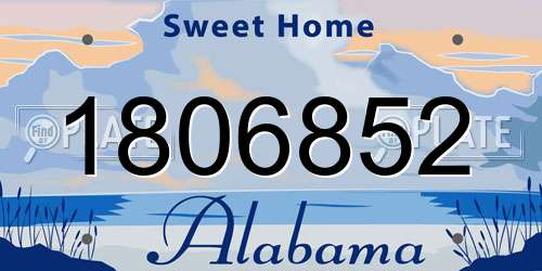 1806852 Alabama License Plate