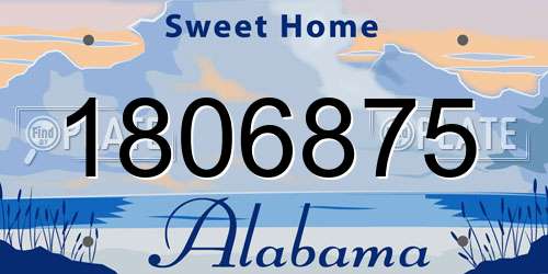 1806875 Alabama License Plate